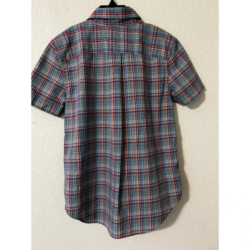 Ralph Lauren Plaid Short Sleeve Button Down Shirt Boys Size 6 Blue Red Green‎